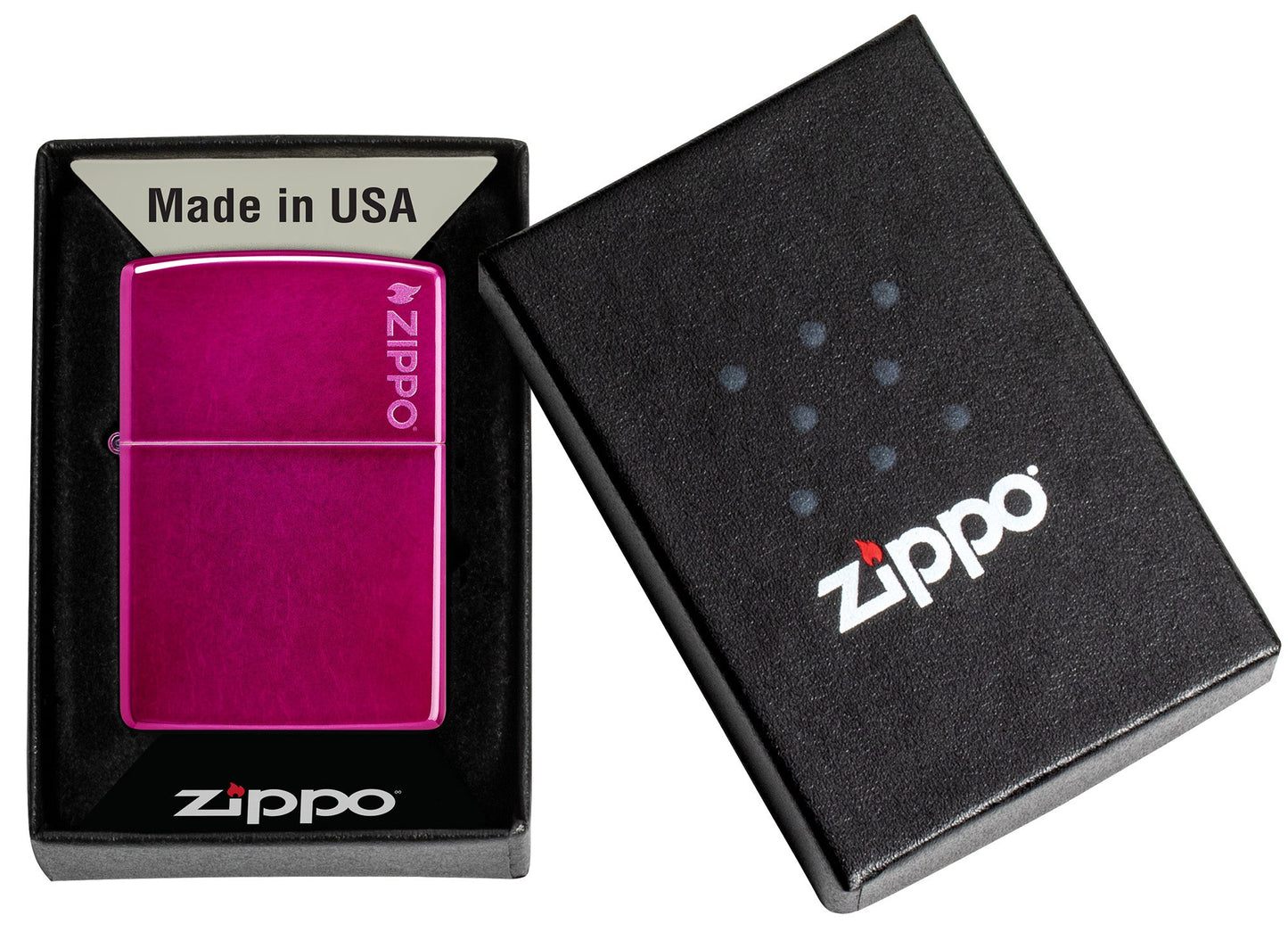 Klassisch in Candy-Himbeerrot mit Zippo Logo