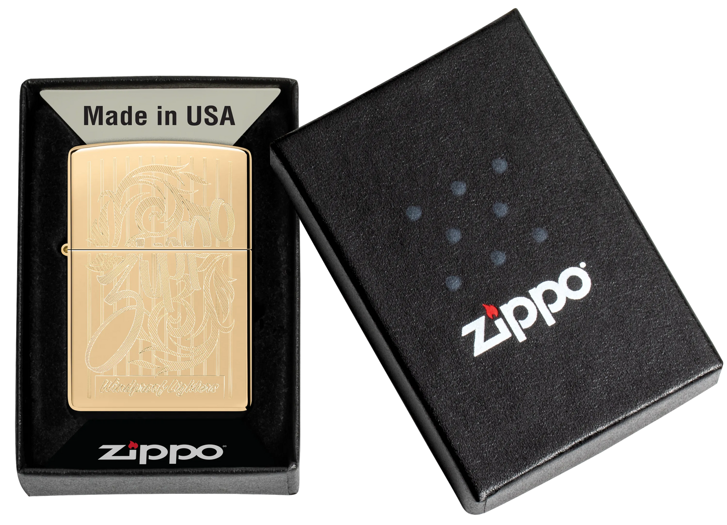 Geschwungener Zippo Schriftzug