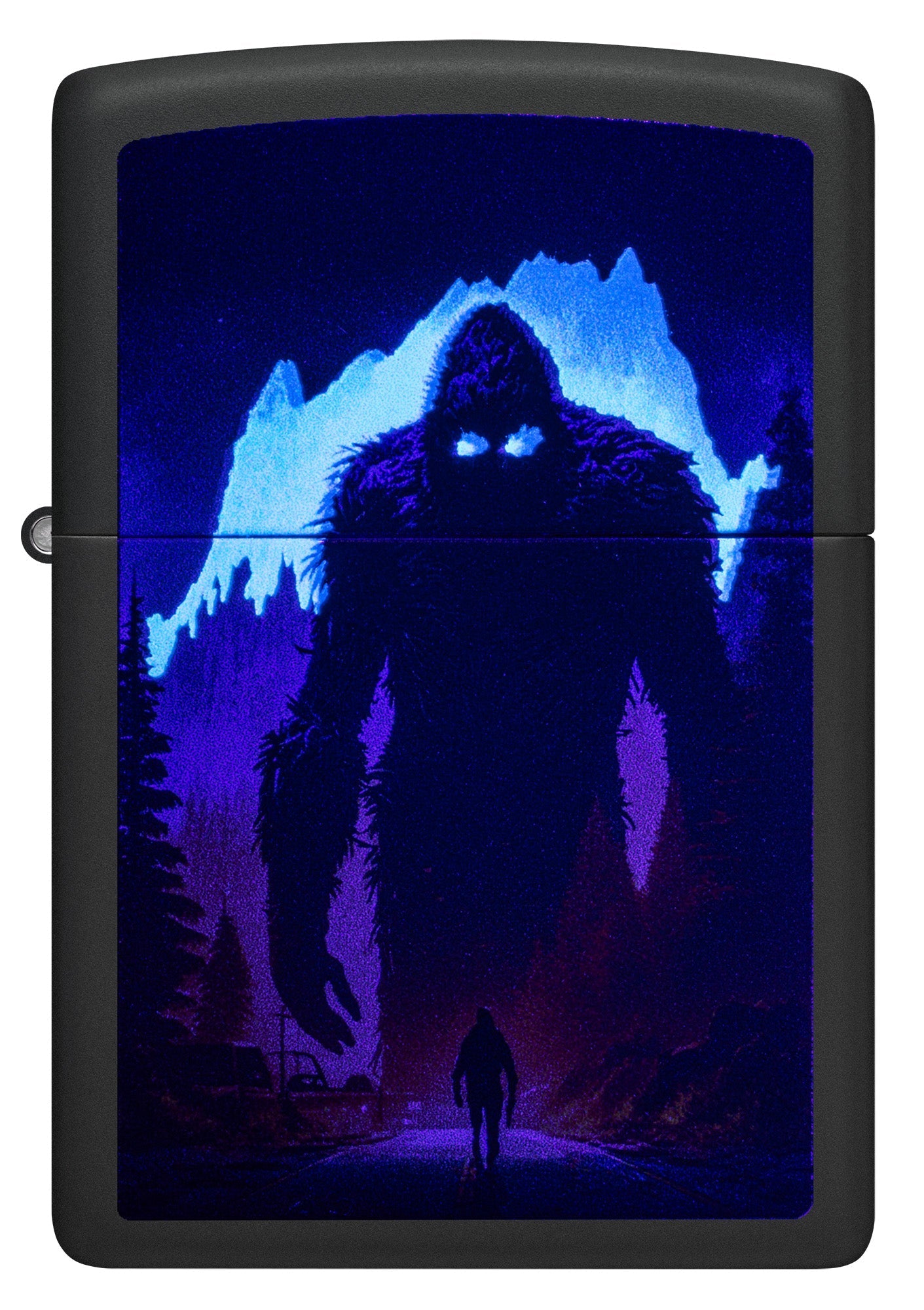 Schwarzlicht-Sasquatch-Motiv