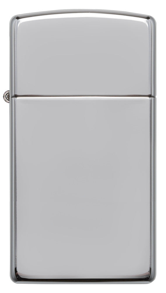 Frontansicht Slim Chrome High Polished Zippo Feuerzeug