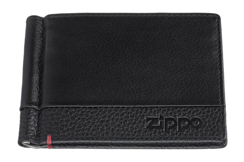 Geldclip Börse schwarz geschlossen mit Zippo Logo