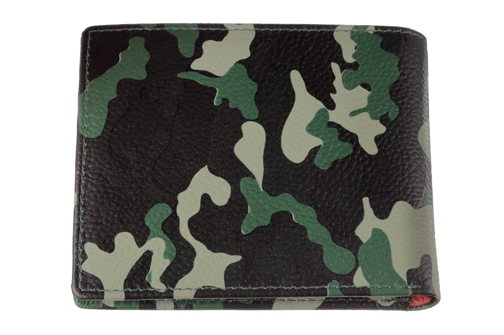 Rückansicht Kreditkarten Börse Zippo Tarnmuster grün