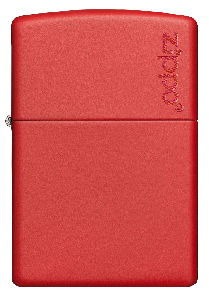 Frontansicht Zippo Feuerzeug Red Matte mit Zippo Logo