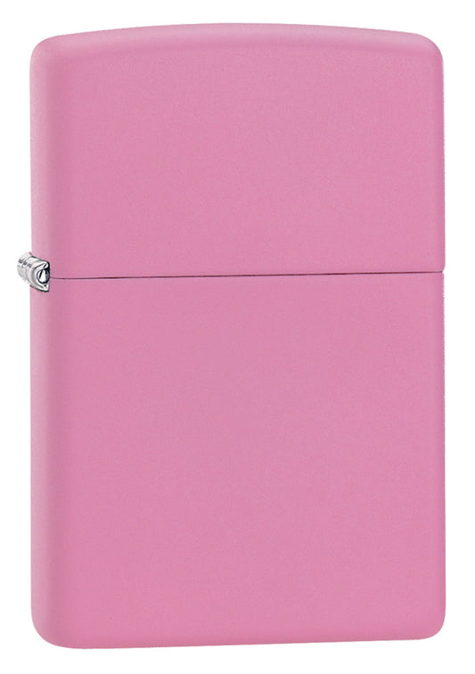 Frontansicht 3/4 Winkel Zippo Feuerzeug Pink Matte Basismodell