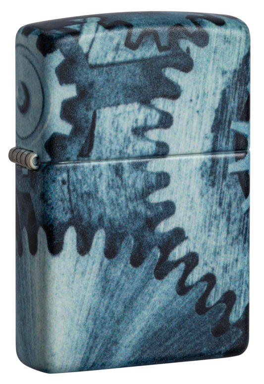 Frontansicht 3/4 Winkel Zippo Feuerzeug 540 Grad Gear Wheels Design mit Zahnrädern Online Only