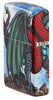 Seitenansicht von Hinten Zippo Feuerzeug White Matte 540° Color Image mit Drachen Flügel
