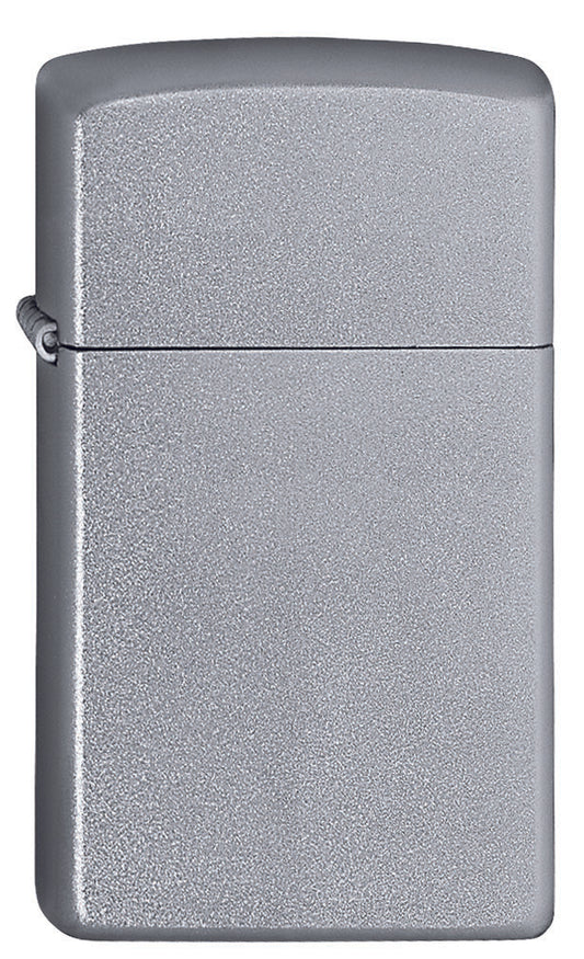 Frontansicht Zippo Feuerzeug Basismodell Slim Satin Chrom