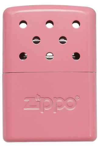 Frontansicht Zippo Handwärmer Metall Rosa klein