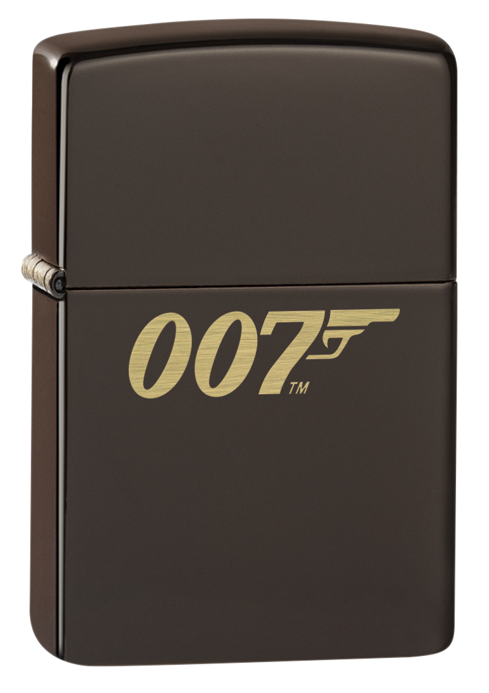 Vue de trois quarts du briquet tempête Zippo James Bond 007™
