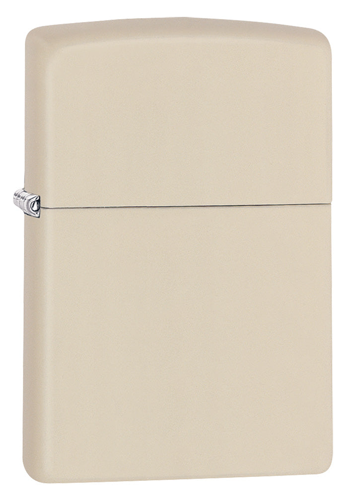 Zippo Feuerzeug Frontansicht ¾ Winkel Basismodell Creme Matt