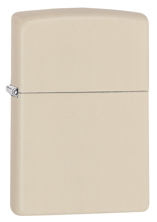 Zippo Feuerzeug Frontansicht ¾ Winkel Basismodell Creme Matt