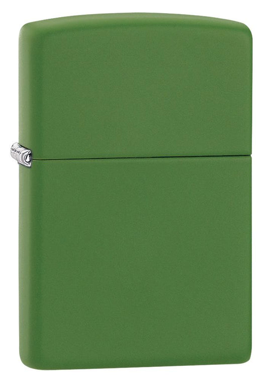 Frontansicht 3/4 Winkel Zippo Feuerzeug Moss Green Matte Basismodell