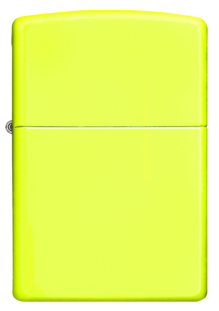 Frontansicht Zippo Feuerzeug Basismodell neon gelb