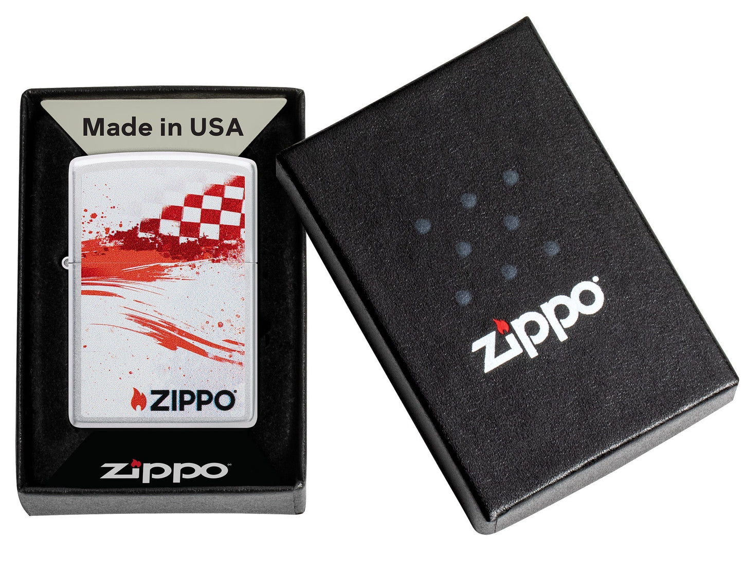 Zippo mit Zielflagge