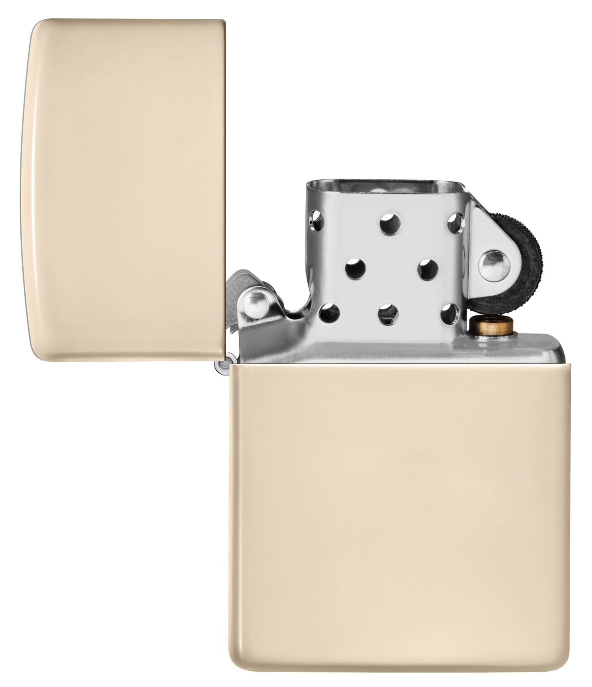 Briquet Zippo vue de face du briquet tempête Zippo Flat Sand éteint, sans flamme