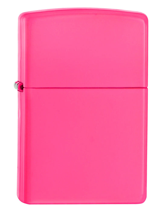 Frontansicht 3/4 Winkel Zippo Feuerzeug Basismodell neon pink