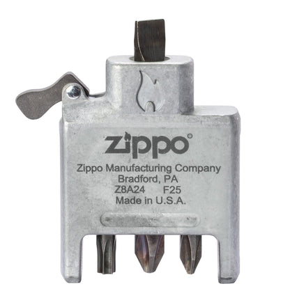 Bit Safe Schraubendreher mit Gehäuse in gebürstetem Chrom