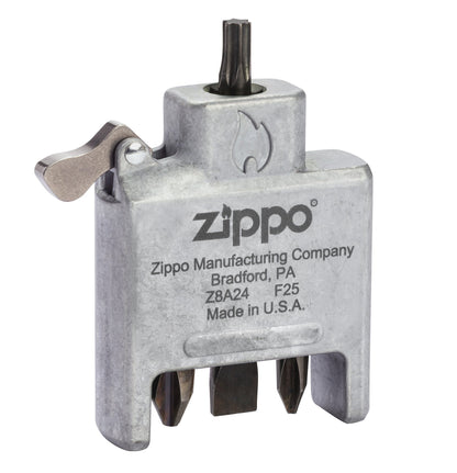 Bit Safe Schraubendreher mit Gehäuse in gebürstetem Chrom