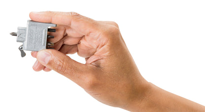 Bit Safe Schraubendreher mit Gehäuse in gebürstetem Chrom