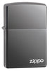 Zippo Feuerzeug Frontansicht ¾ Winkel Black Ice® mit Zippo Logo