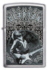 Zippo Feuerzeug Frontansicht gebürstetes Chrom mit Eric Clapton Bild von Ron Pownall