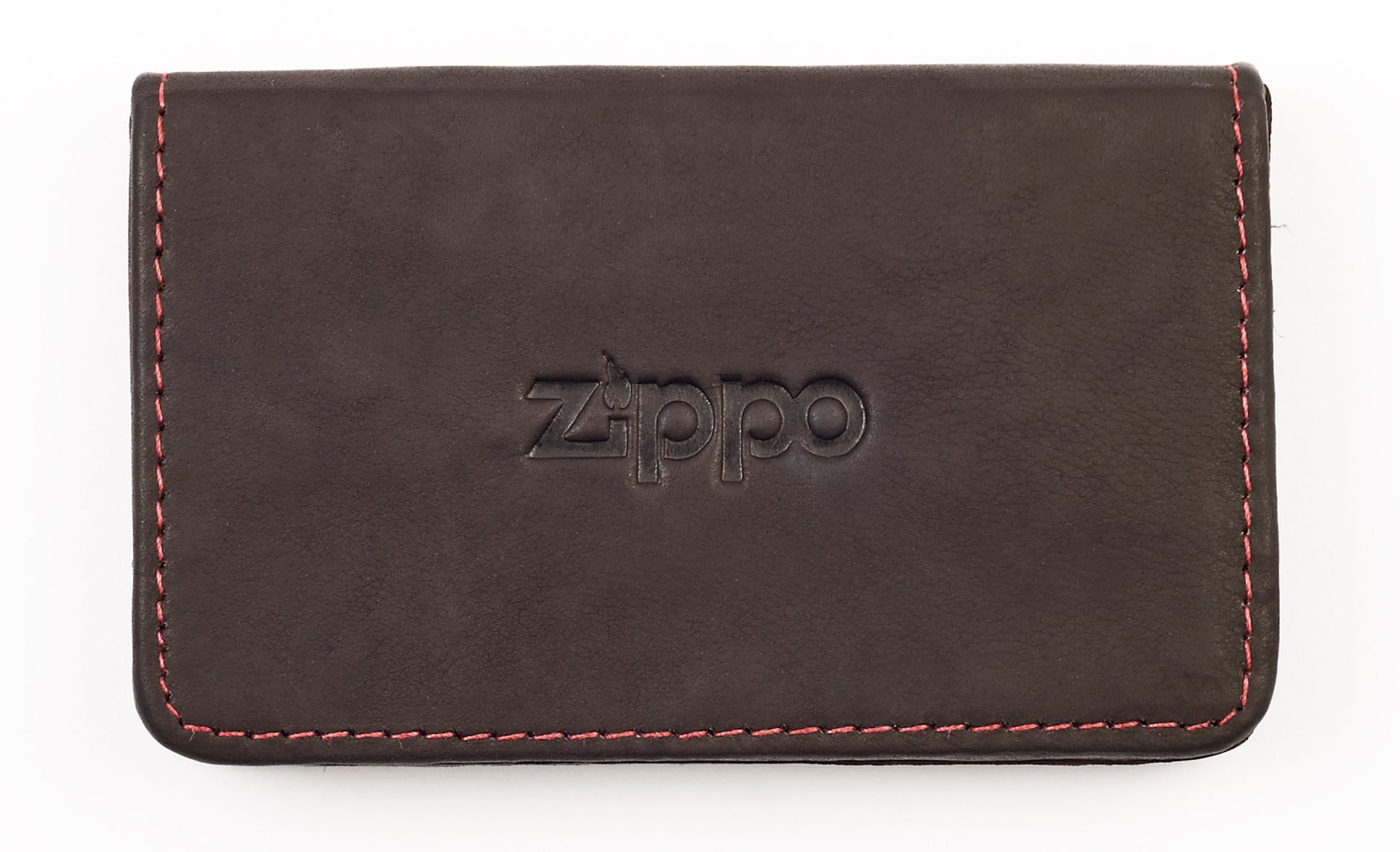 Frontansicht Vesitenkartenhalter geschlossen mit Zippo Logo