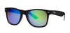 Frontansicht 3/4 Winkel Zippo Sonnenbrille eckig schwarz mit grünen Gläsern