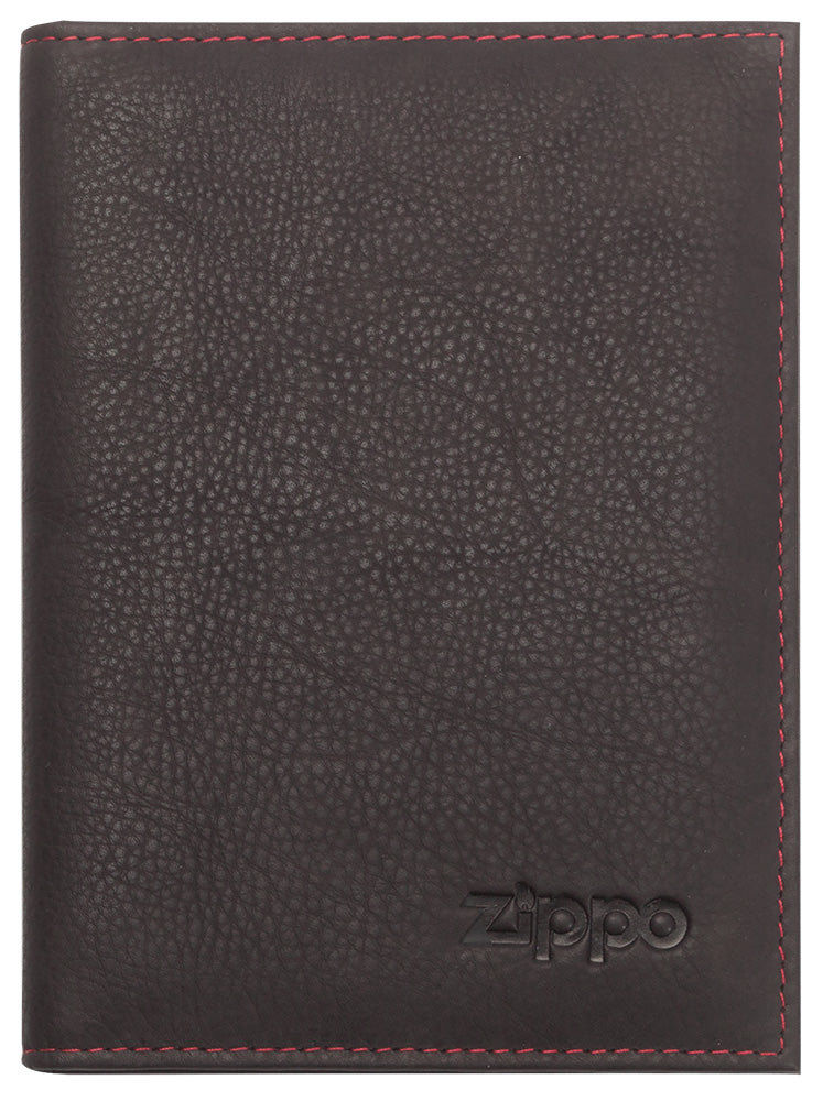 Frontansicht Kreditkarten Brieftasche braun mit Zippo Logo