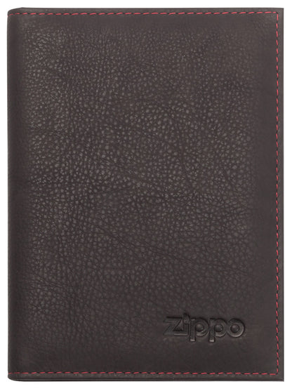 Frontansicht Kreditkarten Brieftasche braun mit Zippo Logo