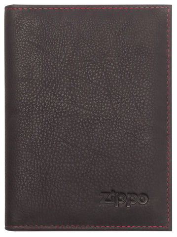 Frontansicht Kreditkarten Brieftasche braun mit Zippo Logo