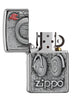 Zippo Feuerzeug Zippo Logo mit Kopfhörern Emblem geöffnet