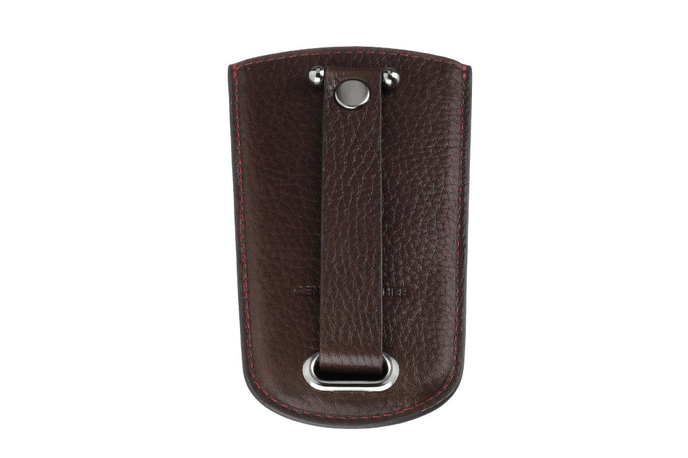 Rückseite Zippo Schlüsselanhänger Leder braun 