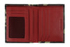 Zippo Portemonnaie Tarnmuster grün mit Zippo Logo geöffnet mit rotem Leder