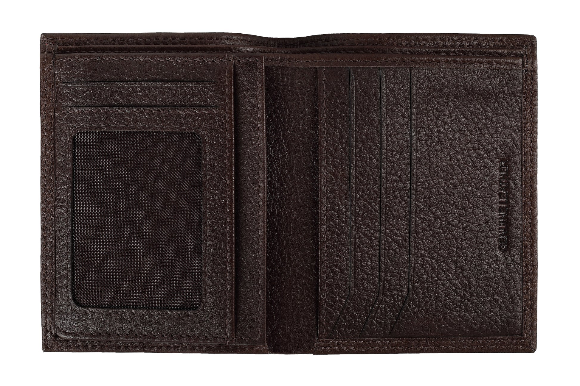 Zippo Portemonnaie Leder braun geschlossen mit Zippo Logo geöffnet