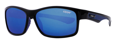 Zippo Sonnenbrille Frontansicht ¾ Winkel Sportbrille in schwarz blau