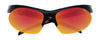Frontansicht Zippo Sonnenbrille Sportbrille schwarz mit halbem Rand, orangefarbene Gläser