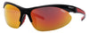 Frontansicht 3/4 Winkel Zippo Sonnenbrille Sportbrille schwarz mit halbem Rand, orangefarbene Gläser