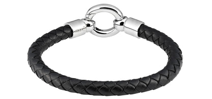 Rückansicht  Zippo Lederarmband schwarz mit Edelstahlring als Verschluss