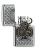  Zippo Feuerzeug Spielkarte Kreuz Emblem geöffnet