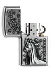  Zippo Feuerzeug Sternzeichen Steinbock Emblem geöffnet