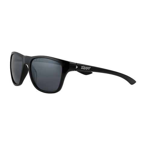 Frontansicht 3/4 Winkel Zippo Sportbrille schwarz mit Steckbügel