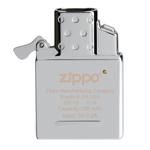 Zippo Lichtbogen Einsatz für Feuerzeuge Frontansicht mit Zippo Logo