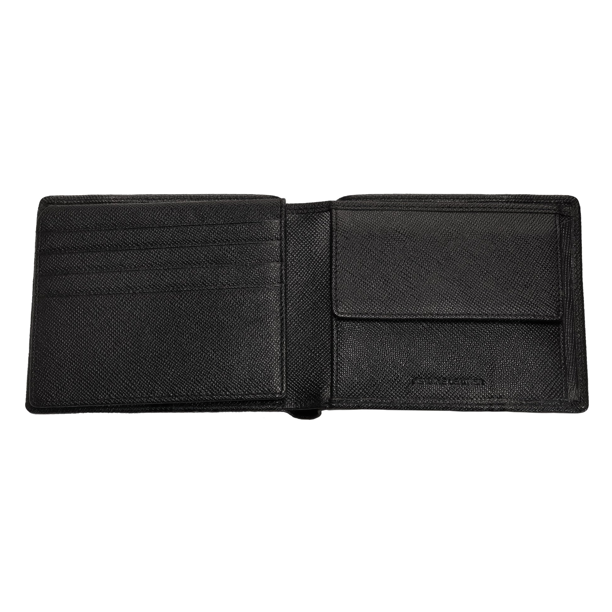 Zippo Portmonee aus Saffiano Leder mit Zippo Logo Frontansicht geöffnet 