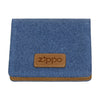 Zippo Kreditkartenhalter Frontansicht aus Jeansstoff und Leder mit Zippo Logo