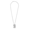 Frontansicht Zippo Halskette mit quadratischem Anhänger im Dogtag Stil aus Edelstahl