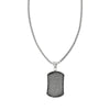 Zippo Edelstahl Halskette Detailansicht mit Anhänger im Dogtag Stil und schwarzen Kristallen