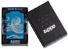 Zippo Feuerzeug Hochglanz Blau 360 Grad Design mit Oktopus Online Only in offener Premium Geschenkbox