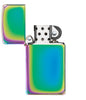 Frontansicht Zippo Feuerzeug Basismodell Slim Spectrum Mehrfarbig geöffnet