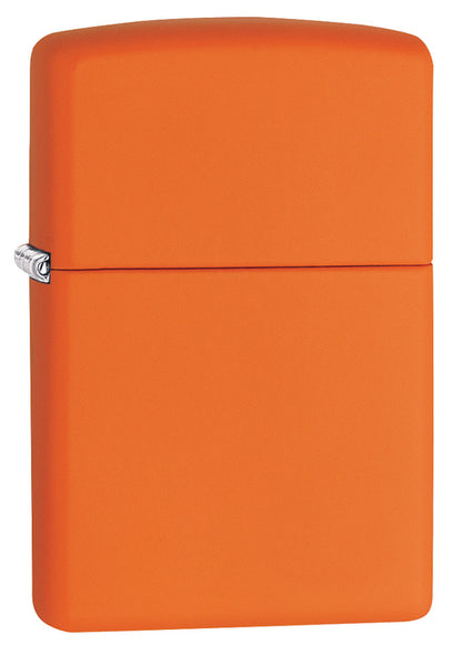 Frontansicht 3/4 Winkel Zippo Feuerzeug Orange Matt Basismodell