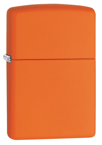 Frontansicht 3/4 Winkel Zippo Feuerzeug Orange Matt Basismodell